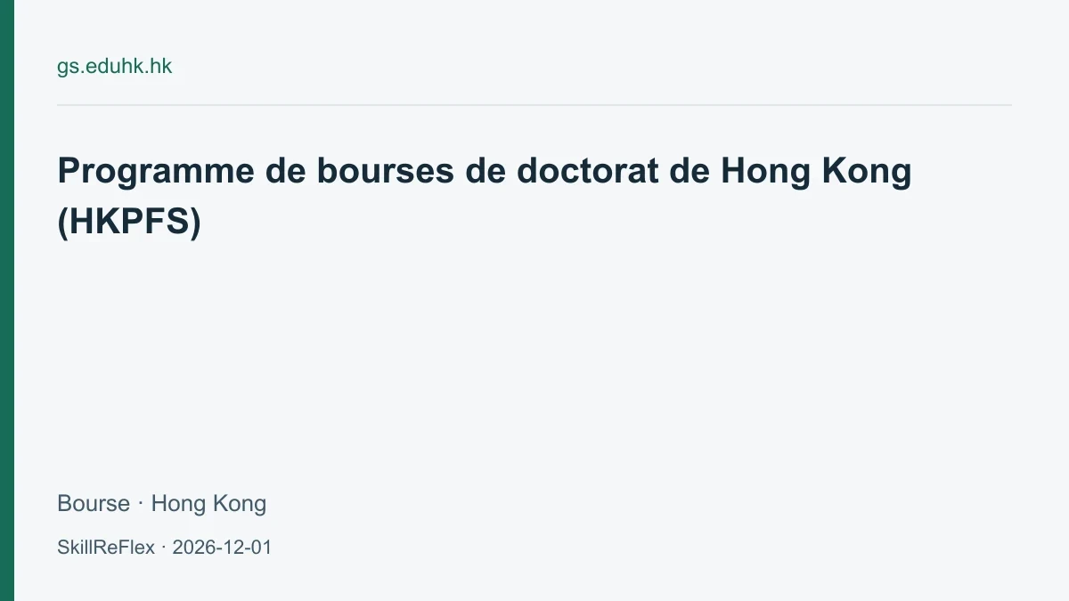 Hong Kong PhD Fellowship Scheme 2027/2028