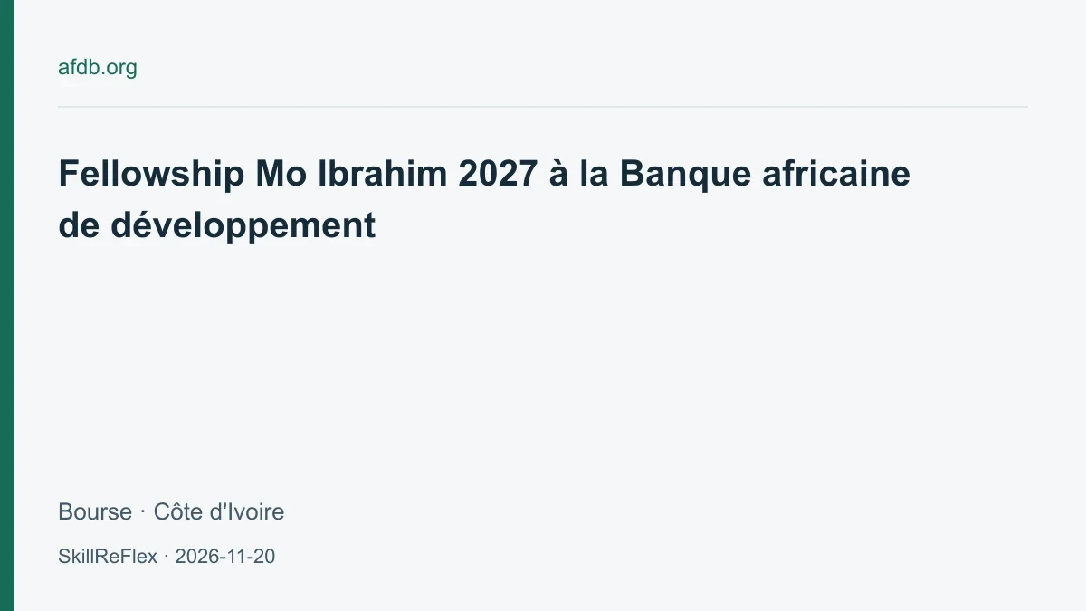 Mo Ibrahim Leadership Fellowship 2027 at the African Development Bank