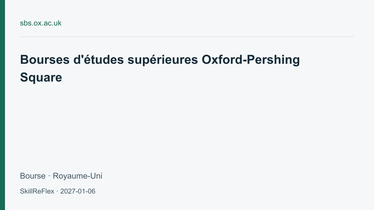 Oxford-Pershing Square graduate scholarships 2027