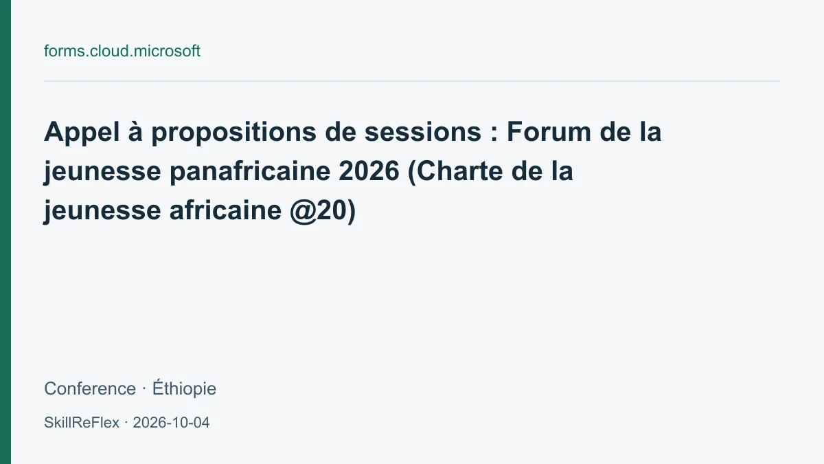 Pan-African Youth Forum 2026: call for session proposals